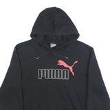 PUMA Womens Black Hoodie L Cotton Blend Classic Logo Pullover