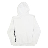 PUMA Mens White Hoodie M Cotton Blend Pullover Drawstring Logo Tape Detail