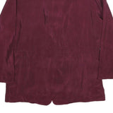 GOLD COLLECTION Womens Maroon Silk Button Jacket L Plain Elegant