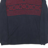 TOMMY HILFIGER Womens Blue & Red Patterned Jumper V-Neck Basic Knit XL Cotton