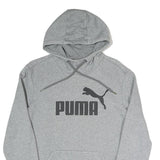 PUMA Mens Grey Hoodie S Cotton Blend Sportswear Casual Pullover