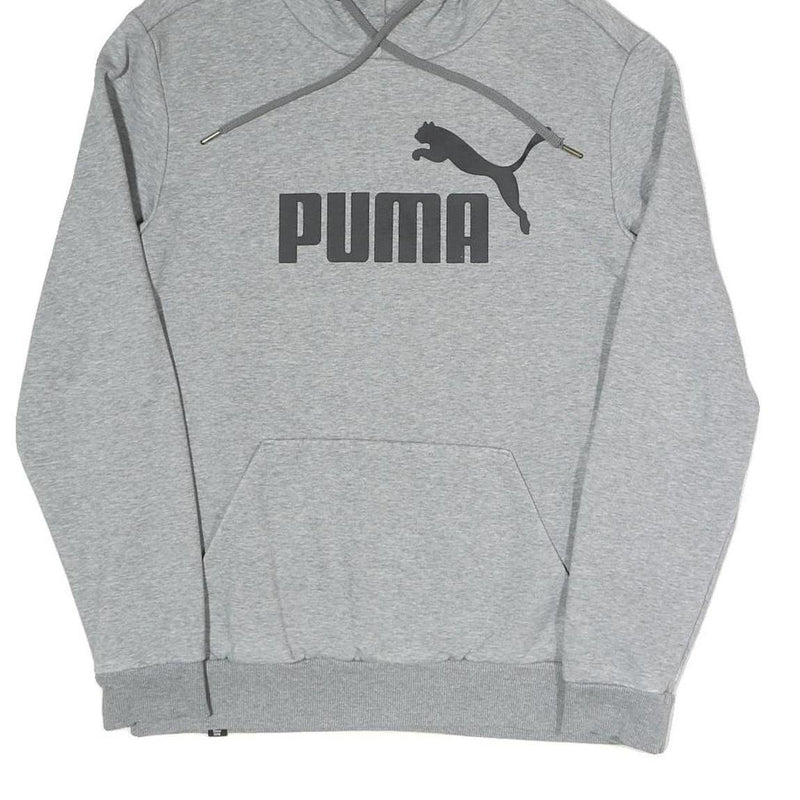 PUMA Mens Grey Hoodie S Cotton Blend Sportswear Casual Pullover