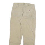 CARHARTT Mens Cotton Blend Beige Relaxed Straight Trousers W30 L30 Workwear