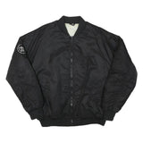 BILAL HASSANI Mens Black Bomber Jacket M Polyester Blend Plain Zip Casual