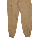 ONLY Mens Cotton Blend Beige Regular Cargo Trousers W32 L28 Zip Closure Casual