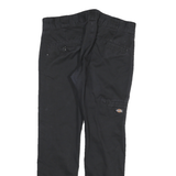 DICKIES Mens Slim Black Trousers W30 L27 Cotton Blend Zip Pockets Casual