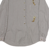 SHIRTS COMPANY Mens Brown & White Check Shirt M Cotton Blend Casual Long Sleeve