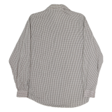 SHIRTS COMPANY Mens Brown & White Check Shirt M Cotton Blend Casual Long Sleeve