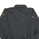 QUALITY SPORTSWEAR Mens Black Nylon Button Jacket L Plain Casual Lightweight