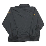 QUALITY SPORTSWEAR Mens Black Nylon Button Jacket L Plain Casual Lightweight