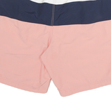 NAUTICA Mens Shorts Pink White & Navy Colourblock Casual M W30 Drawstring