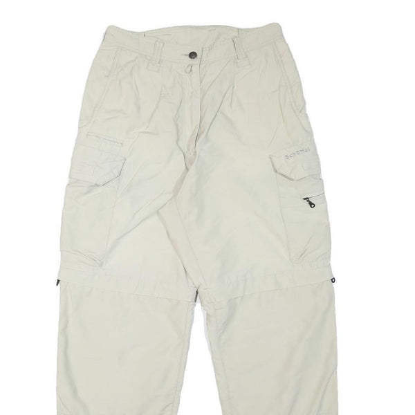 SCHOFFEL Womens Polyester Blend Cream Relaxed Cargo Trousers W28 L28 Outdoor