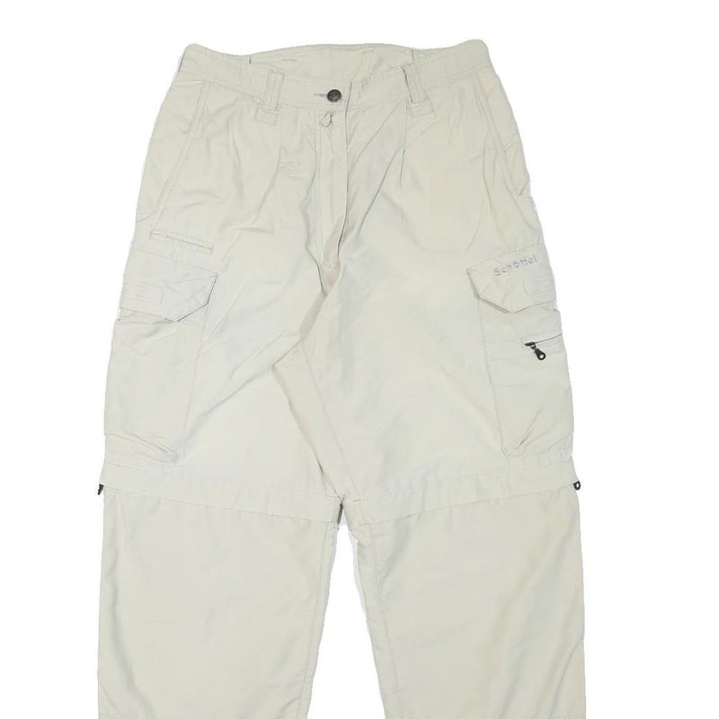 SCHOFFEL Womens Polyester Blend Cream Relaxed Cargo Trousers W28 L28 Outdoor