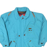 CHANGING Womens Blue Cotton Blend Zip Jacket M Embroidered Pattern Casual