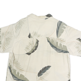 ST JOHNS BAY Mens Cream Beige Leaf Print Cotton Shirt M Lightweight Summer Style