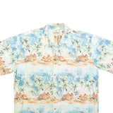 COOKE STREET Mens Blue & Beige Hawaiian Shirt XL Casual Lightweight Cotton