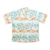 COOKE STREET Mens Blue & Beige Hawaiian Shirt XL Casual Lightweight Cotton