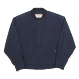 MCGREGOR Mens Navy Blue Classic Jacket L Polyester Blend Zip Plain Lightweight