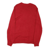 CHAPS Mens Red Plain Cotton Blend Jumper Crew Neck Basic Knit S Classic Fit