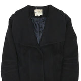 REISS Womens Black Wool Blend Jacket XS Button Closure Classic Fit Elegant