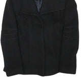 REISS Womens Black Wool Blend Jacket XS Button Closure Classic Fit Elegant