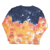 CALVIN KLEIN Mens Blue & Orange Tie Dye Crew Neck Sweatshirt M Cotton Blend