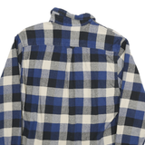 JACHS Mens Blue Black & White Check Flannel Shirt M Casual Cotton Blend