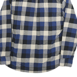 JACHS Mens Blue Black & White Check Flannel Shirt M Casual Cotton Blend
