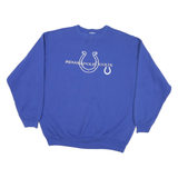 Mens Blue Indianapolis Colts Crew Neck M Cotton Blend Pullover Sweatshirt NFL