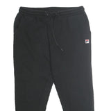 FILA Mens Joggers Black L W33 L26 Slim Tapered Cotton Blend Casualwear