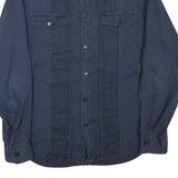 ARMANI EXCHANGE Mens Blue Cotton Blend Shirt L Casual Everyday Button Front