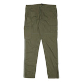 CHICOREE Mens Olive Slim Cargo Trousers W32 L30 Cotton Blend Zip Pocket Detail