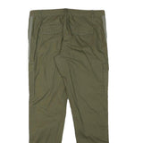 CHICOREE Mens Olive Slim Cargo Trousers W32 L30 Cotton Blend Zip Pocket Detail