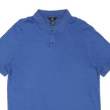 CALVIN KLEIN Mens Blue Polo Shirt M Cotton Blend Short Sleeve Plain Classic Fit