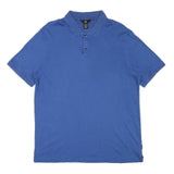 CALVIN KLEIN Mens Blue Polo Shirt M Cotton Blend Short Sleeve Plain Classic Fit