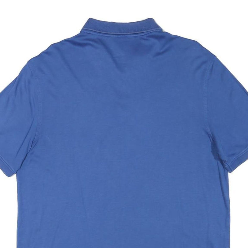 CALVIN KLEIN Mens Blue Polo Shirt M Cotton Blend Short Sleeve Plain Classic Fit