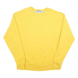 CHAMPION Mens Yellow Crew Neck L Sweatshirt Cotton Blend Casual Pullover