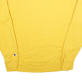CHAMPION Mens Yellow Crew Neck L Sweatshirt Cotton Blend Casual Pullover