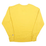 CHAMPION Mens Yellow Crew Neck L Sweatshirt Cotton Blend Casual Pullover