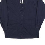 FRAPP Womens Navy Teddy Patterned Cotton Blend Jumper Cardigan XL Bear Design