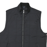 CHAPS Mens Black Quilted Zip Jacket M Polyester Blend Lightweight Casual