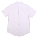 TOMMY HILFIGER Mens Pink & White Striped Casual Shirt M Button Down Cotton Blend