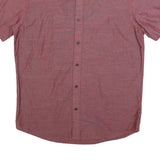 LEVI'S Mens Red Plain Cotton Blend Shirt M Button-Down Collar Short Sleeve