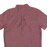 LEVI'S Mens Red Plain Cotton Blend Shirt M Button-Down Collar Short Sleeve