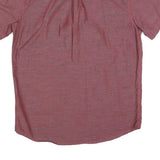LEVI'S Mens Red Plain Cotton Blend Shirt M Button-Down Collar Short Sleeve