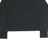 NIKE Womens Black Cotton Blend Sweatshirt Crew Neck S Embossed Logo Pullover