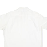 GOLDEN ERA Mens White Button Short Sleeve Shirt L Cotton Blend Summer Casual