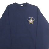 SANTEE Mens Navy Blue US Secret Service Crew Neck L Cotton Blend Sweatshirt