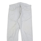 LEVI'S Mens Classic White Cotton Blend Trousers W38 L30 Zip Closure Regular Fit
