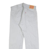 LEVI'S Mens Classic White Cotton Blend Trousers W38 L30 Zip Closure Regular Fit